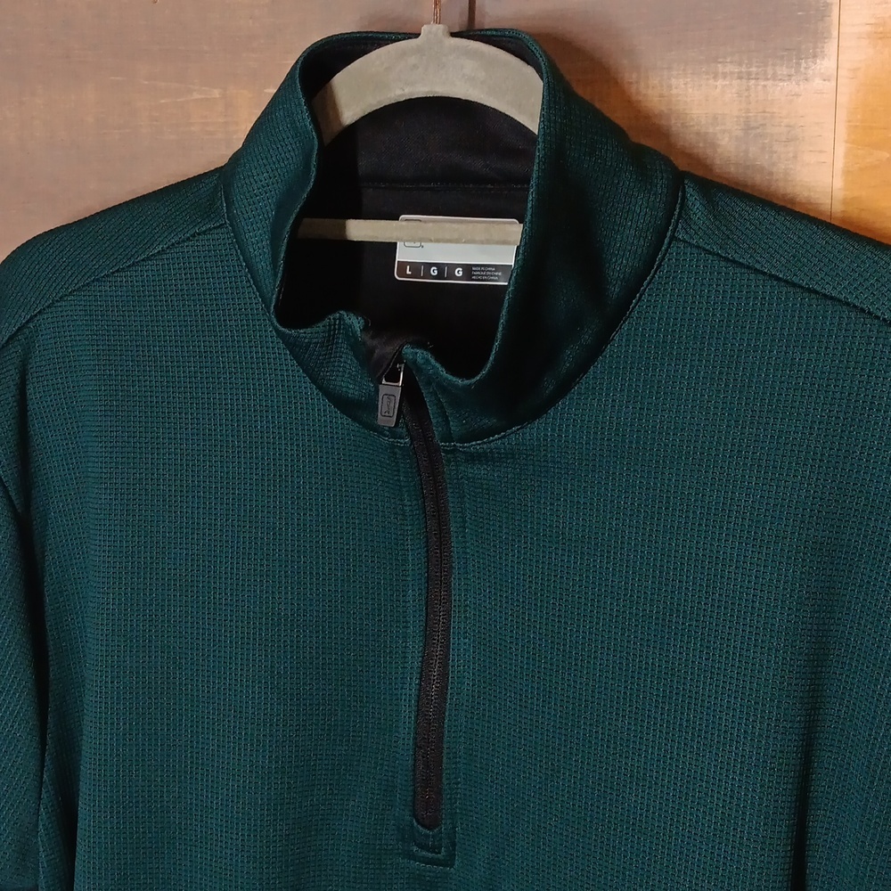 PGA Tour Golf Quarter Zip Shirt L Green Black - Picture 3 of 8